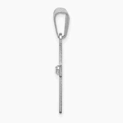 .01ct. Diamond Cross Pendant, 14K White Gold