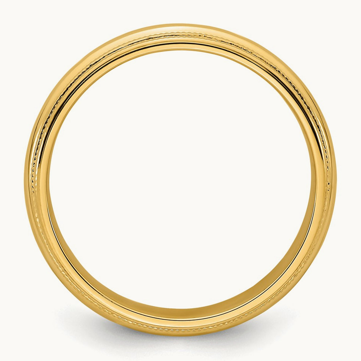 Double Milgrain Comfort Fit Band — 14K Yellow Gold, 6mm