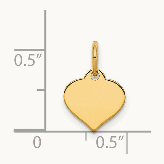 Heart Disc Charm, 14K