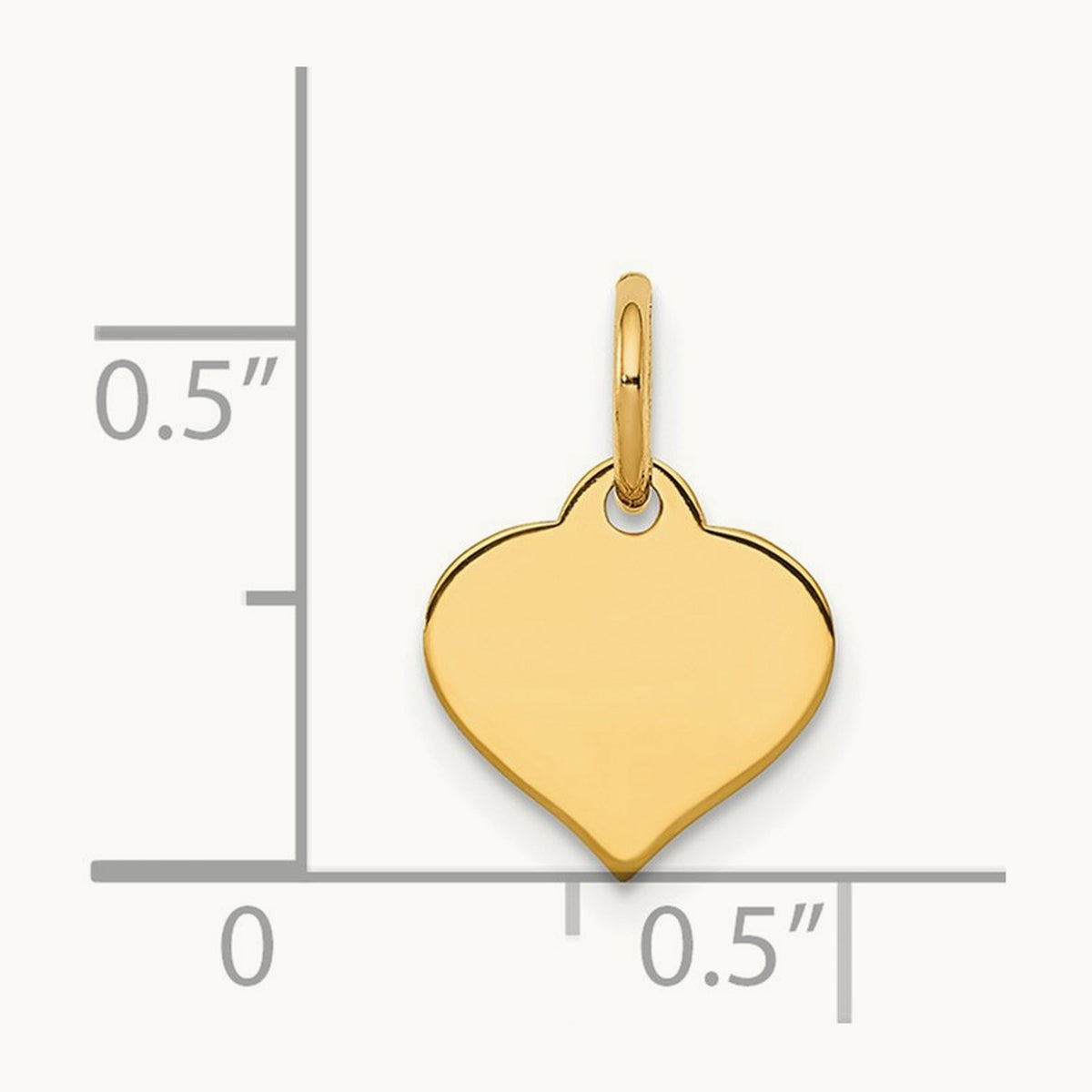 Heart Disc Charm, 14K