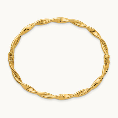 Polished Twist Bangle, 14K