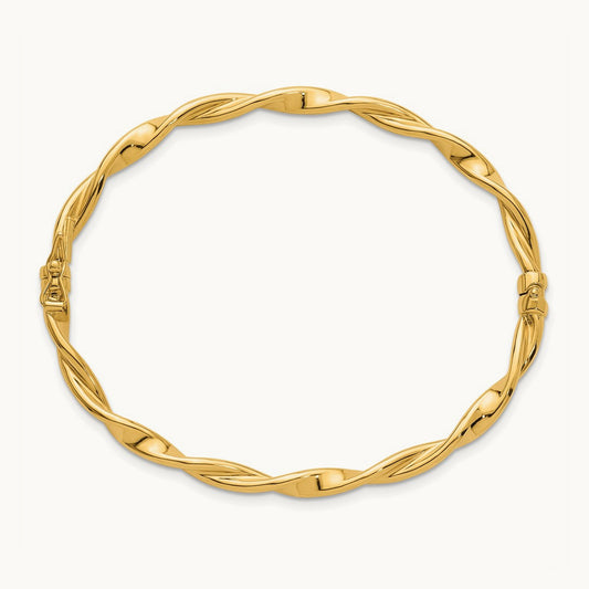 Polished Twist Bangle, 14K