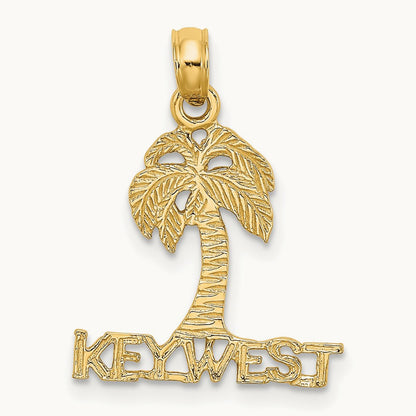 KEY WEST Palm Tree Charm, 14K
