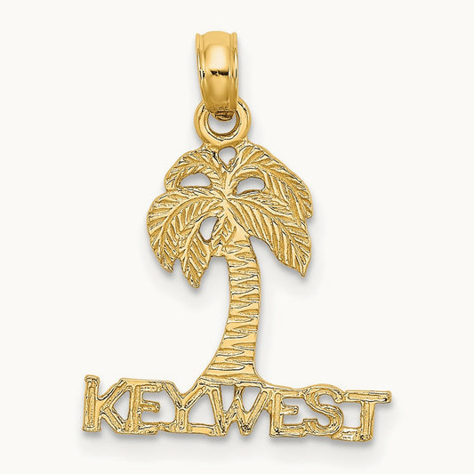 KEY WEST Palm Tree Charm, 14K