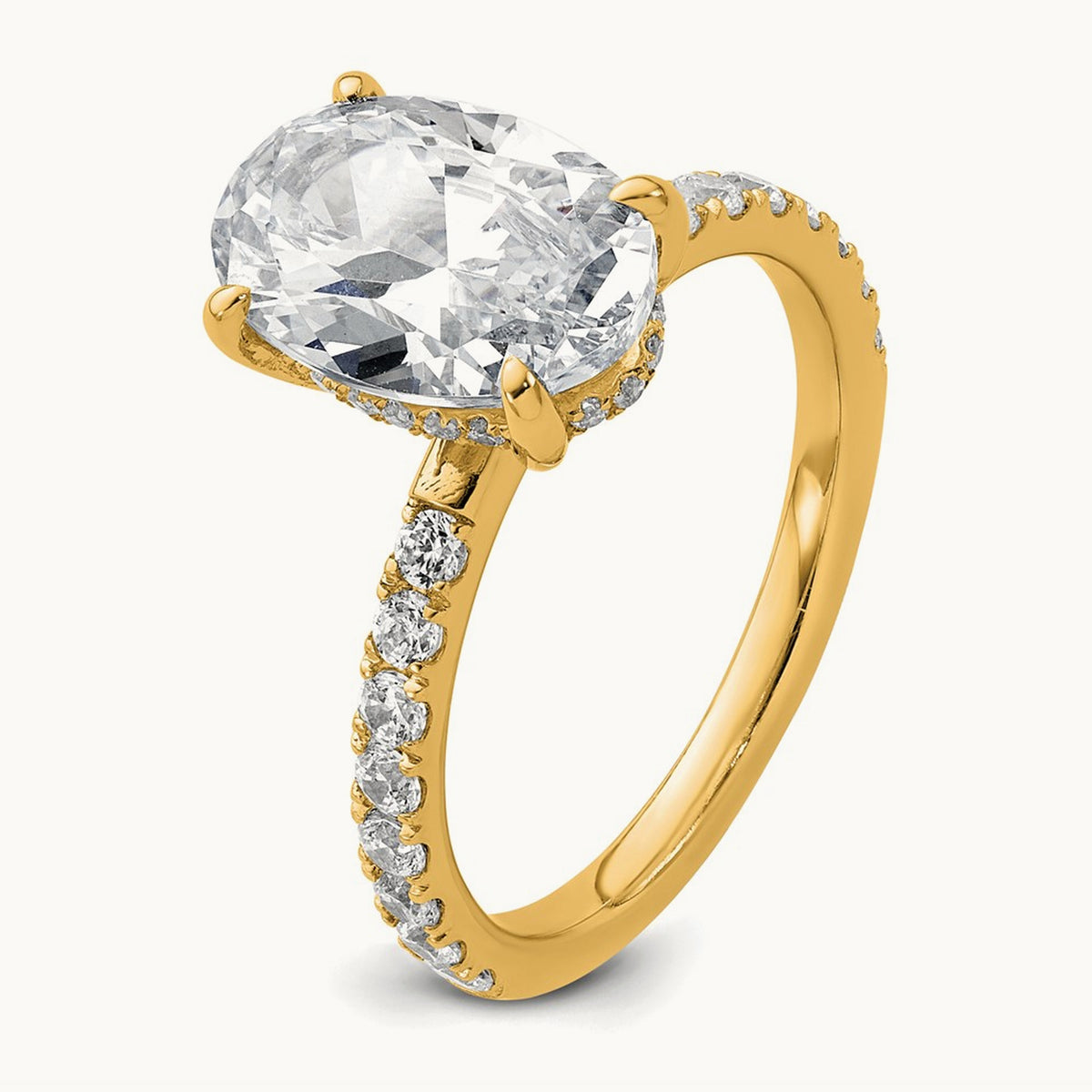 Oval Solitaire Engagement Ring, 1.25-4.50 ct tw Lab-Grown Diamond — 14K Yellow Gold, 7 (4)