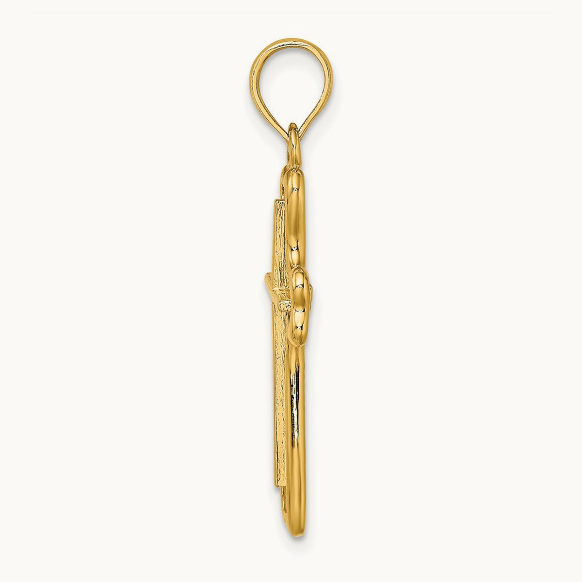 Cross w/ Heart Shaped Ends Charm, 14K