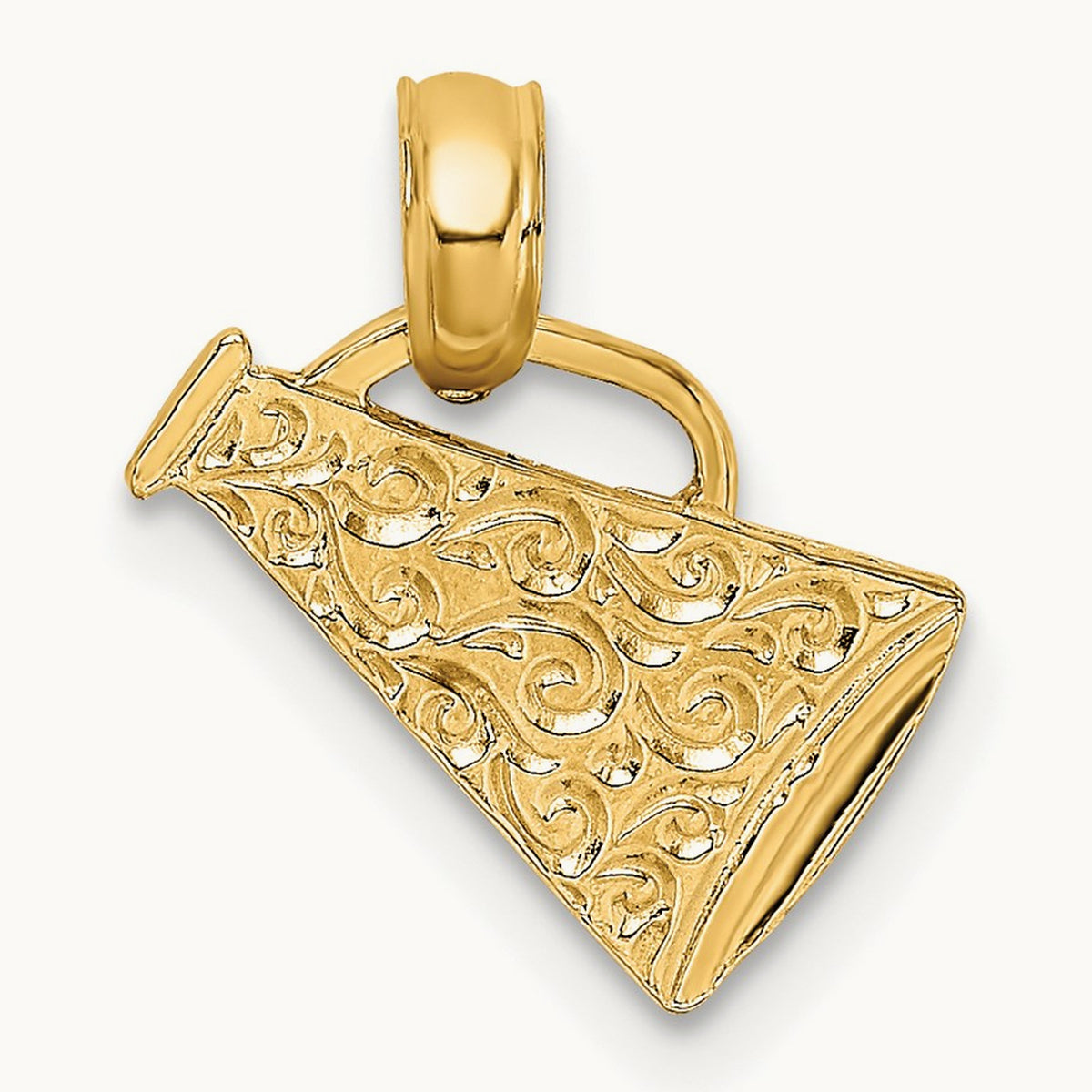 Megaphone with Handle Pendant in 14K Yellow Gold