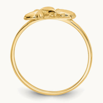 Polished Shell & Starfish Ring, 14K