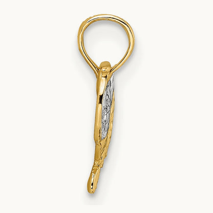 Saddle Pendant, 14K with White Rhodium