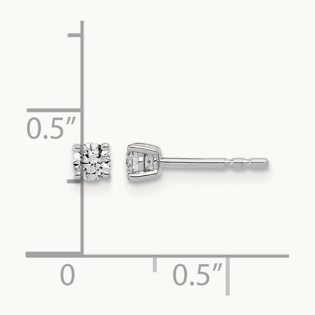 Round Lightweight Earrings, 0.25-6.00 ct tw Lab-Grown Diamond — 1/4 ct, 10K White Gold