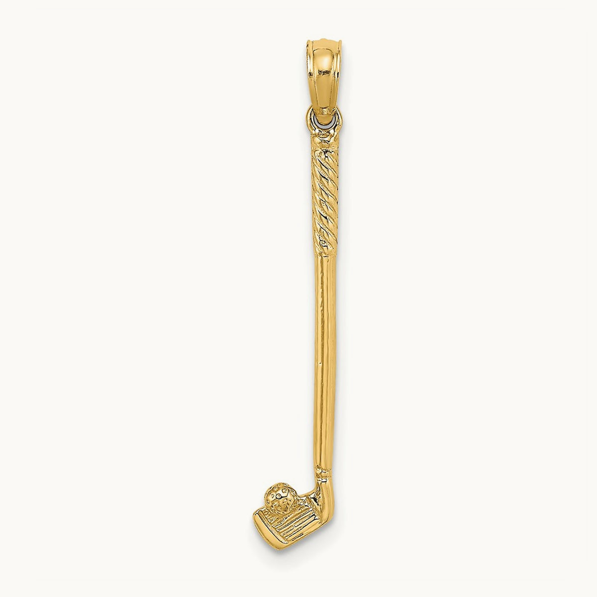 3-D Single Golf Club with Ball Charm, 14K