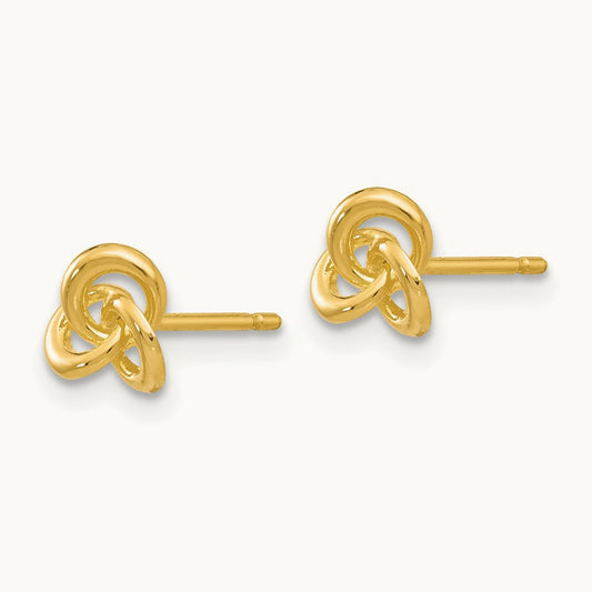 Polished Trinity Knot Post Earrings, 14K