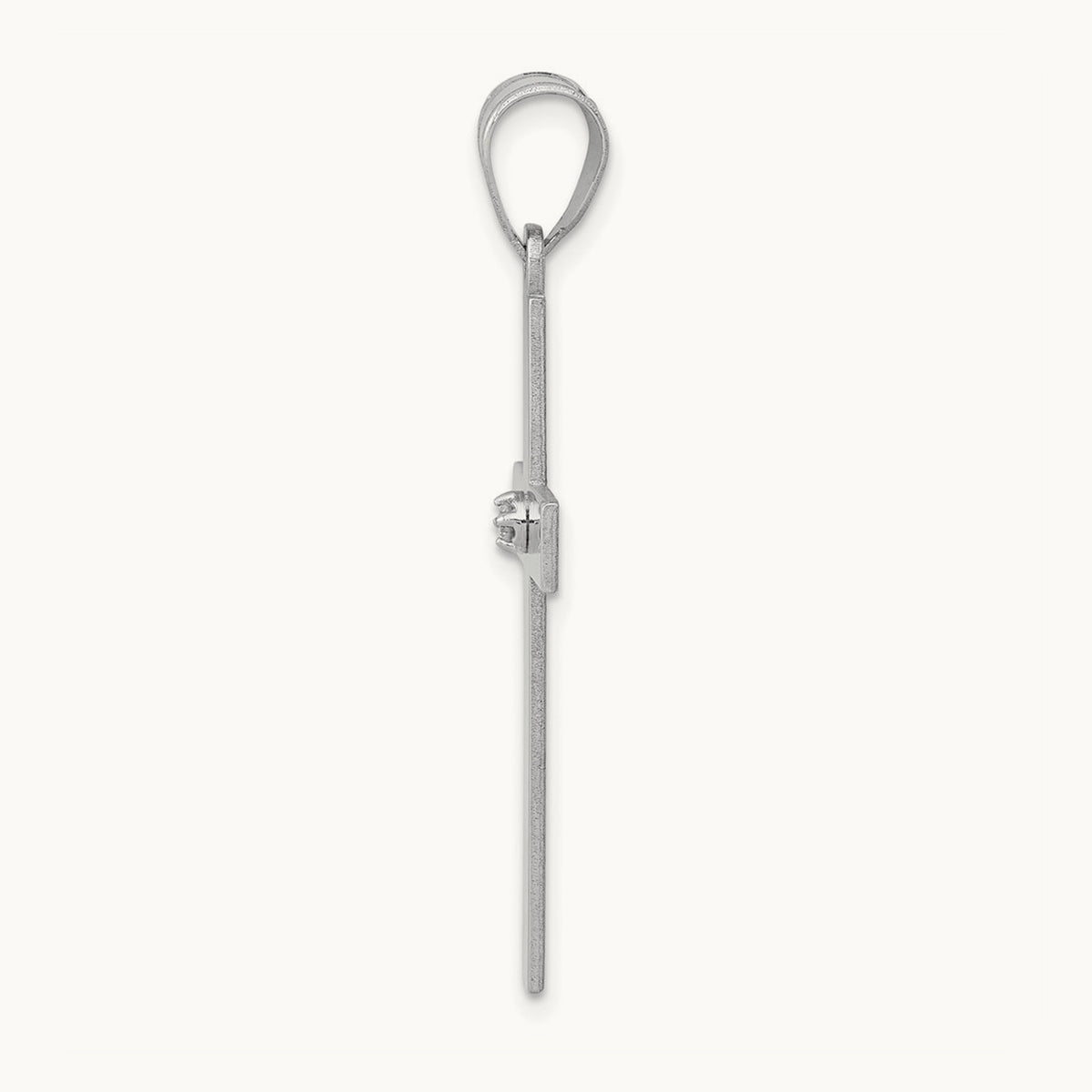 .02ct. Diamond Cross Pendant, 14K White Gold