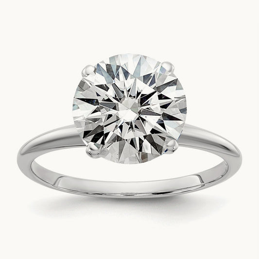 Round Solitaire Engagement Ring, 3.00 ct tw Lab-Grown Diamond — 14K White Gold