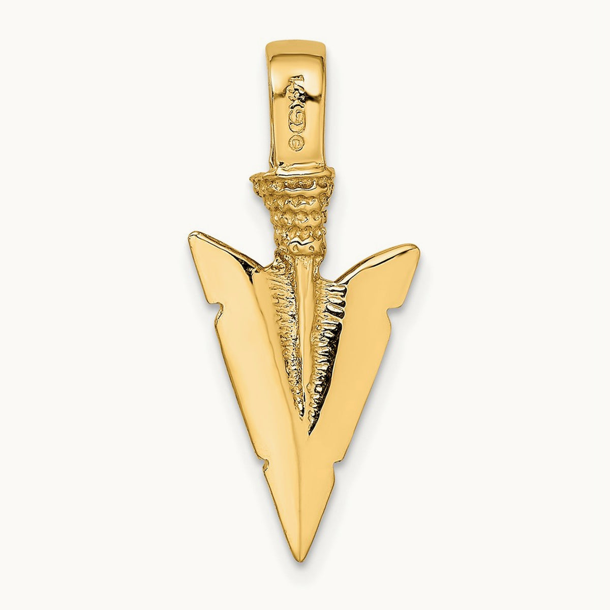 3-D Arrowhead Charm — 14K Yellow Gold