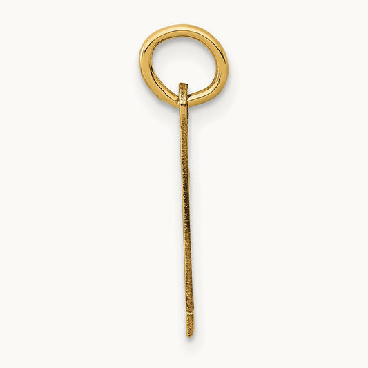 Small Elongated Number 1 Charm, 14K