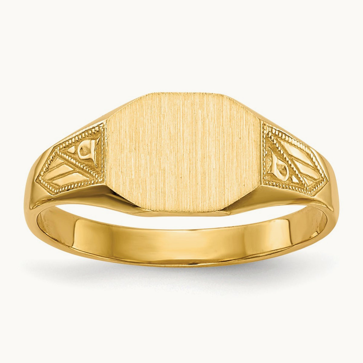 8.5x7. Closed Back Signet Ring, 0mm, 14K