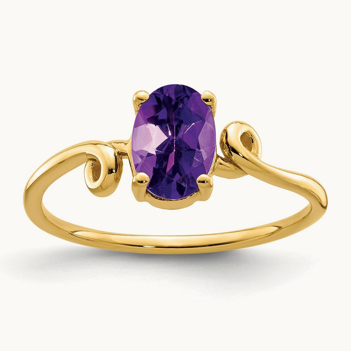 7x5mm Oval Amethyst ring, 14K