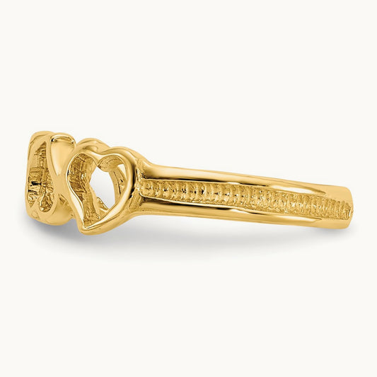 Heart Toe Ring, 14K