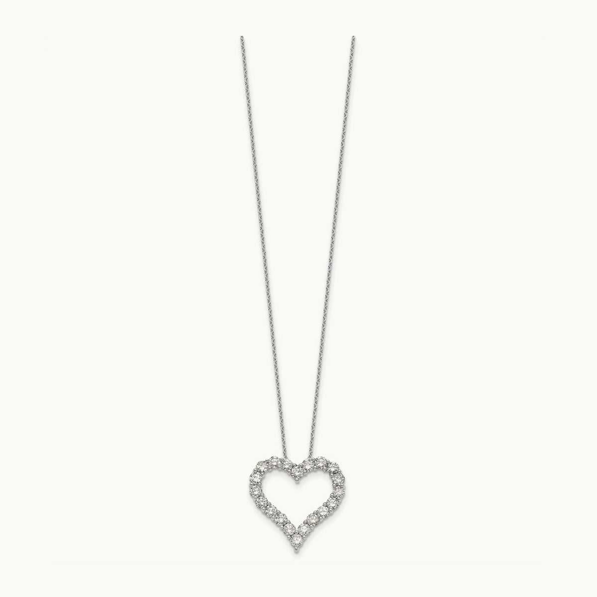 Heart Necklace, 2.00 ct tw Lab-Grown Diamond in 14K White Gold