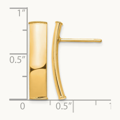 Polished Post Earrings — 14K Yellow Gold