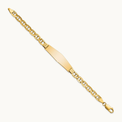 Anchor Link Soft Diamond Shape ID Bracelet, 14K