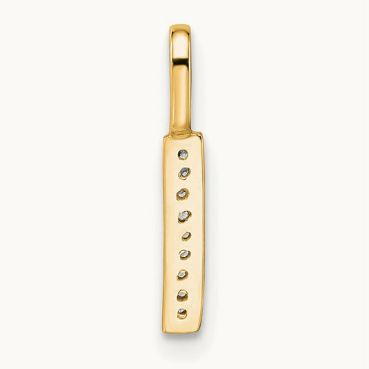 Diamond Letter I Initial Pendant, 14K Yellow Gold