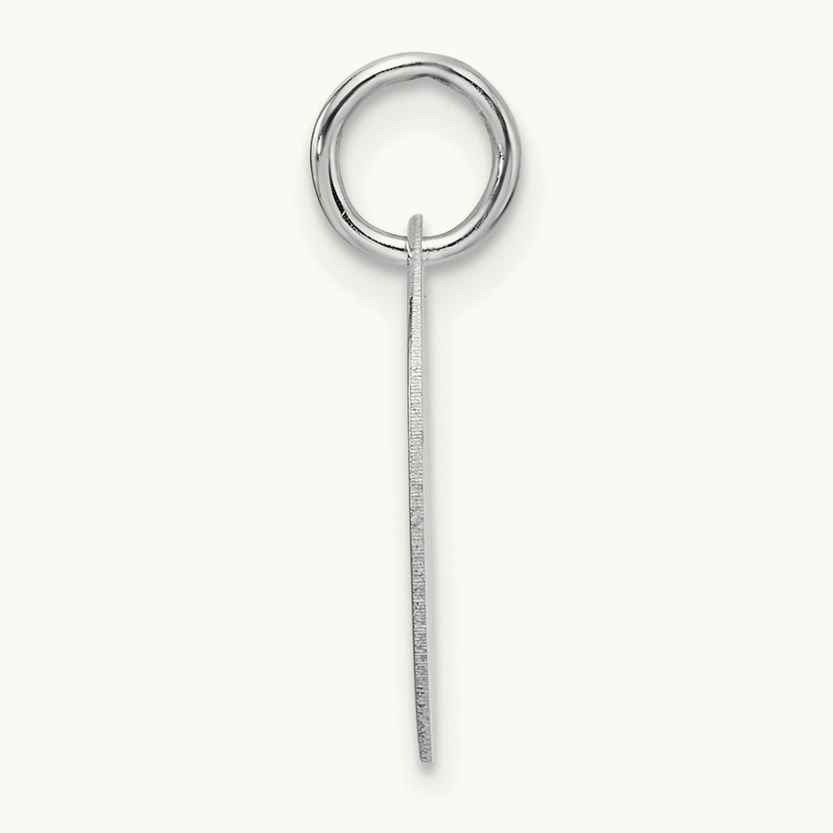 Polished Black Enamel Initial Disk Charm — 14K White Gold, G