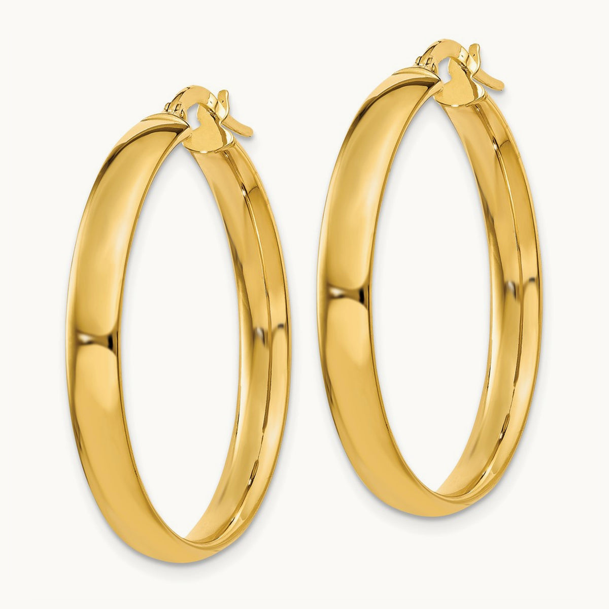Polished Hoop Earrings, 14K
