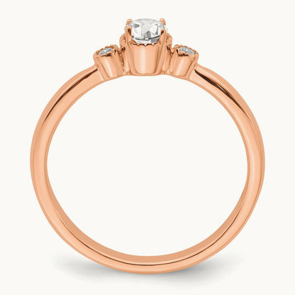 Petite Engagement Ring, 0.25 ct tw Lab-Grown Diamond — 14K Rose Gold