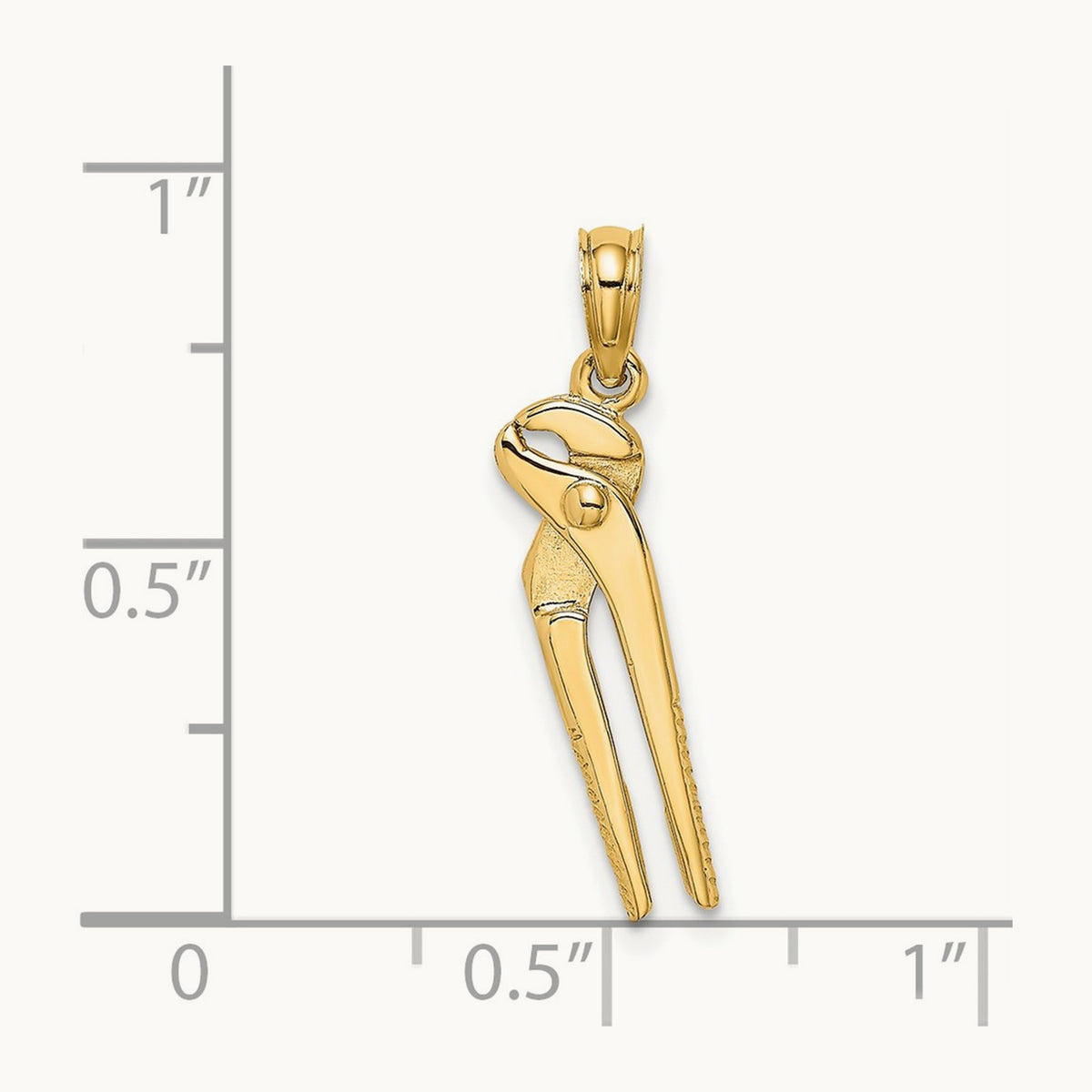 3-D Moveable Pliers Charm, 14K