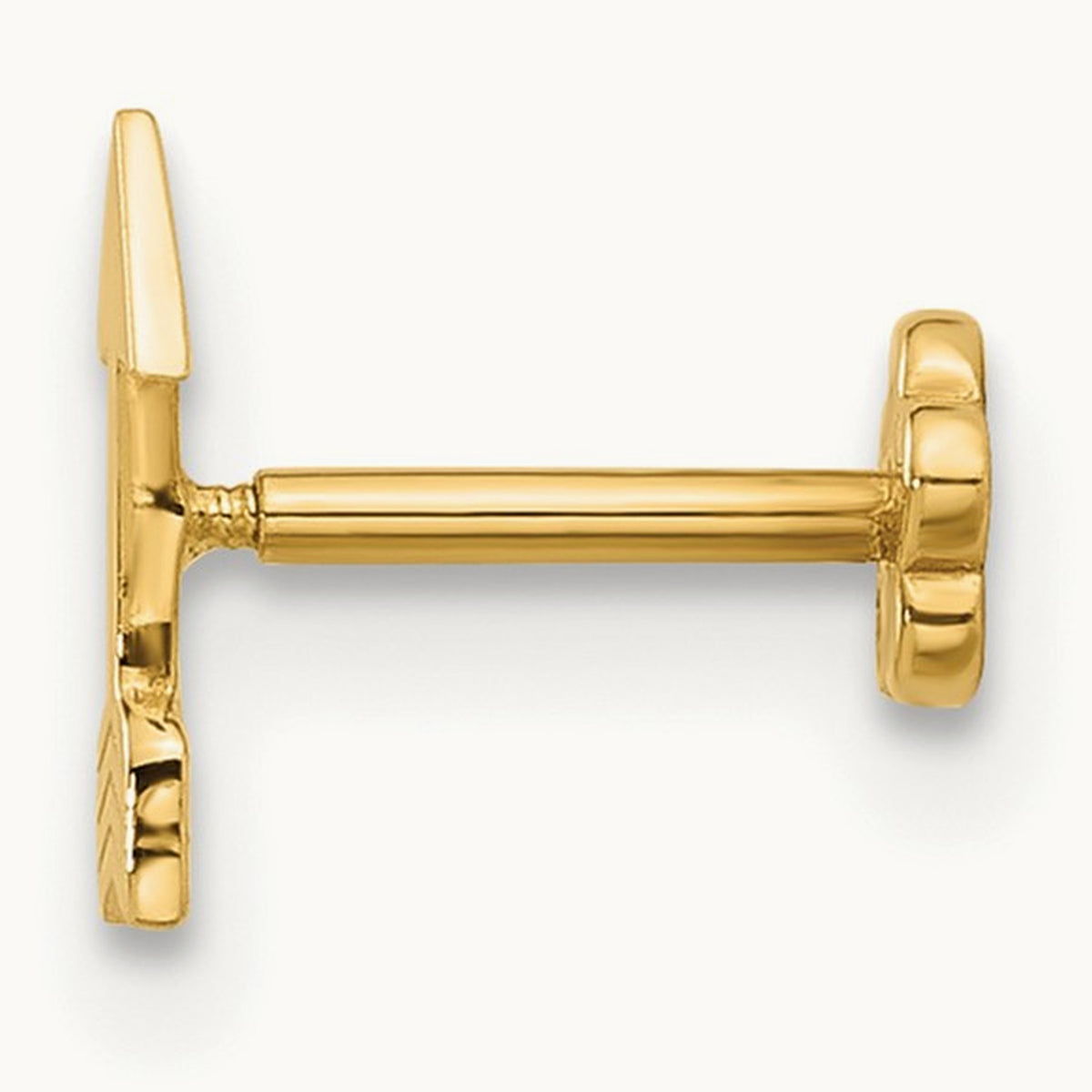 18 Gauge Polished Arrow Cartilage Body Jewelry, 14K