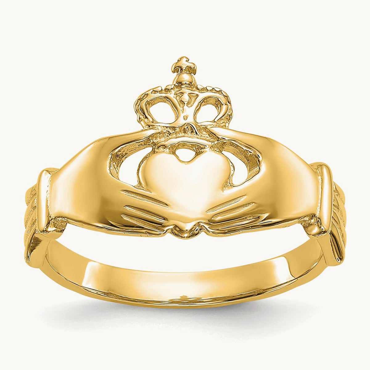 Polished Claddagh Ring, 14K