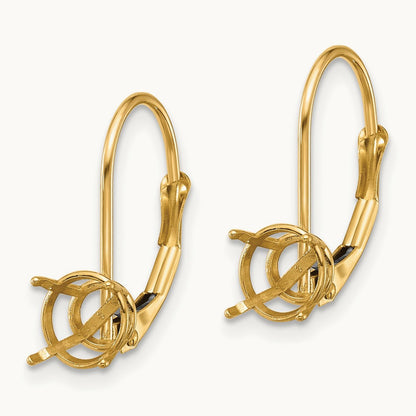 Setting: Round Leverback Earring Mounting — 14K Yellow Gold