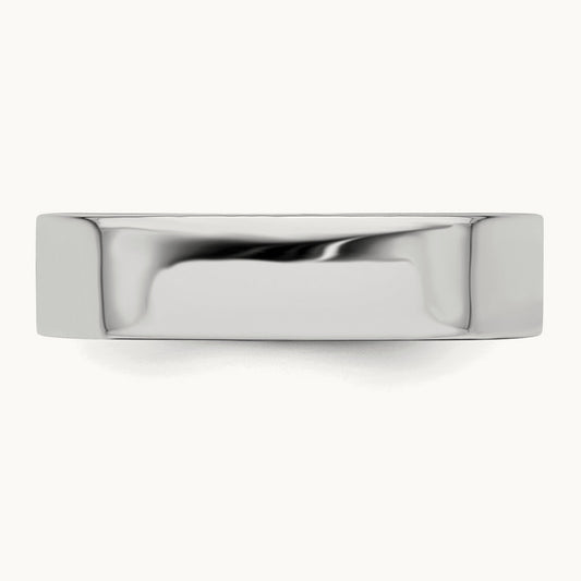 Rhodium-plated Flat Band — photo set