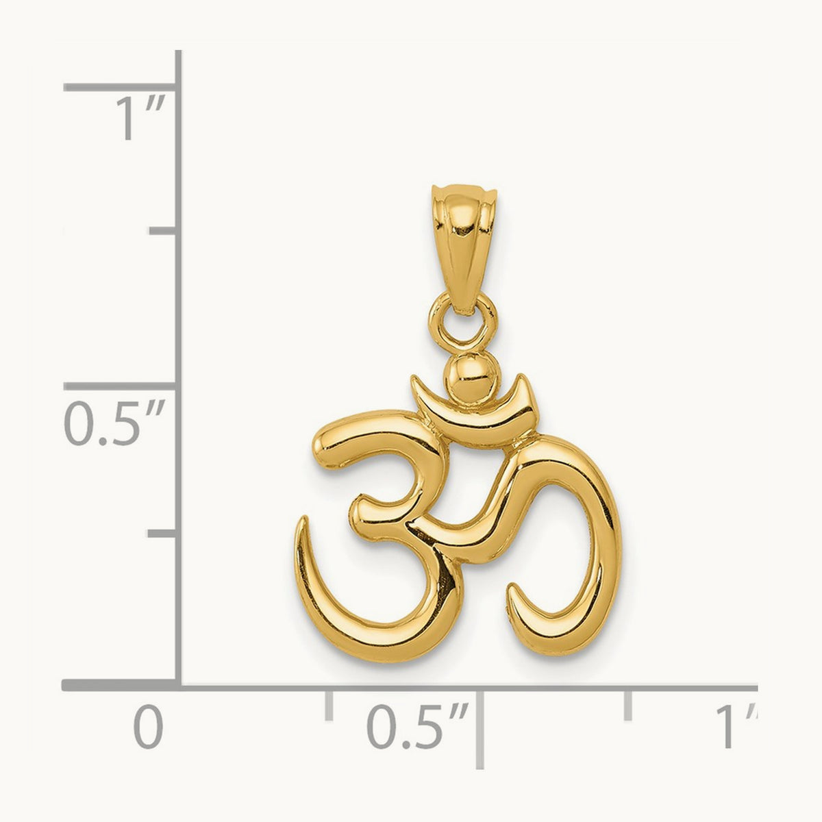 Polished Om Symbol Pendant, 14K Gold