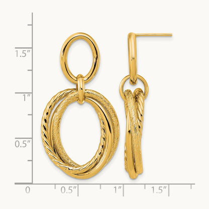 Polished and Textured Post Dangle Earrings — Leslie's — photo set