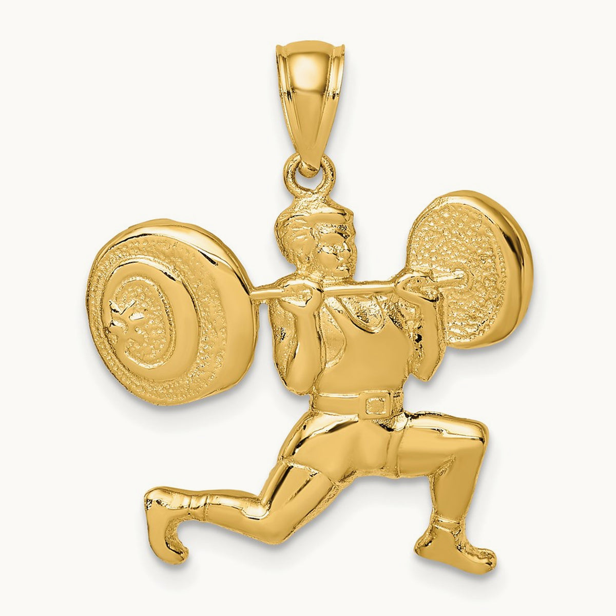 Solid Polished Weightlifter Pendant — photo set