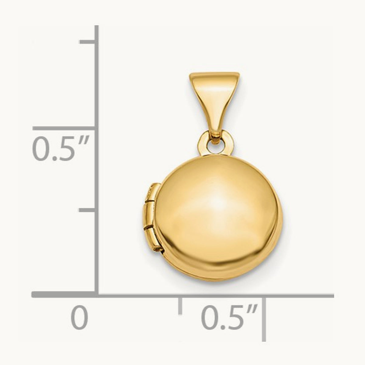 Polished Domed Round Locket — 14K Yellow Gold, 10mm