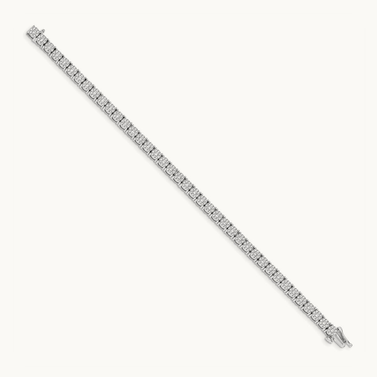 Cluster Setting Diamond Bracelet, 14K White Gold