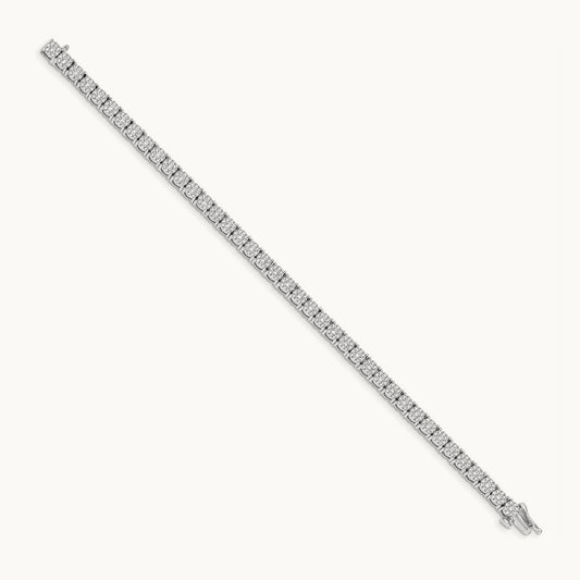 Cluster Setting Diamond Bracelet, 14K White Gold