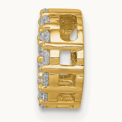 Diamond Circle Chain Slide — 14K Yellow Gold, 9.75mm