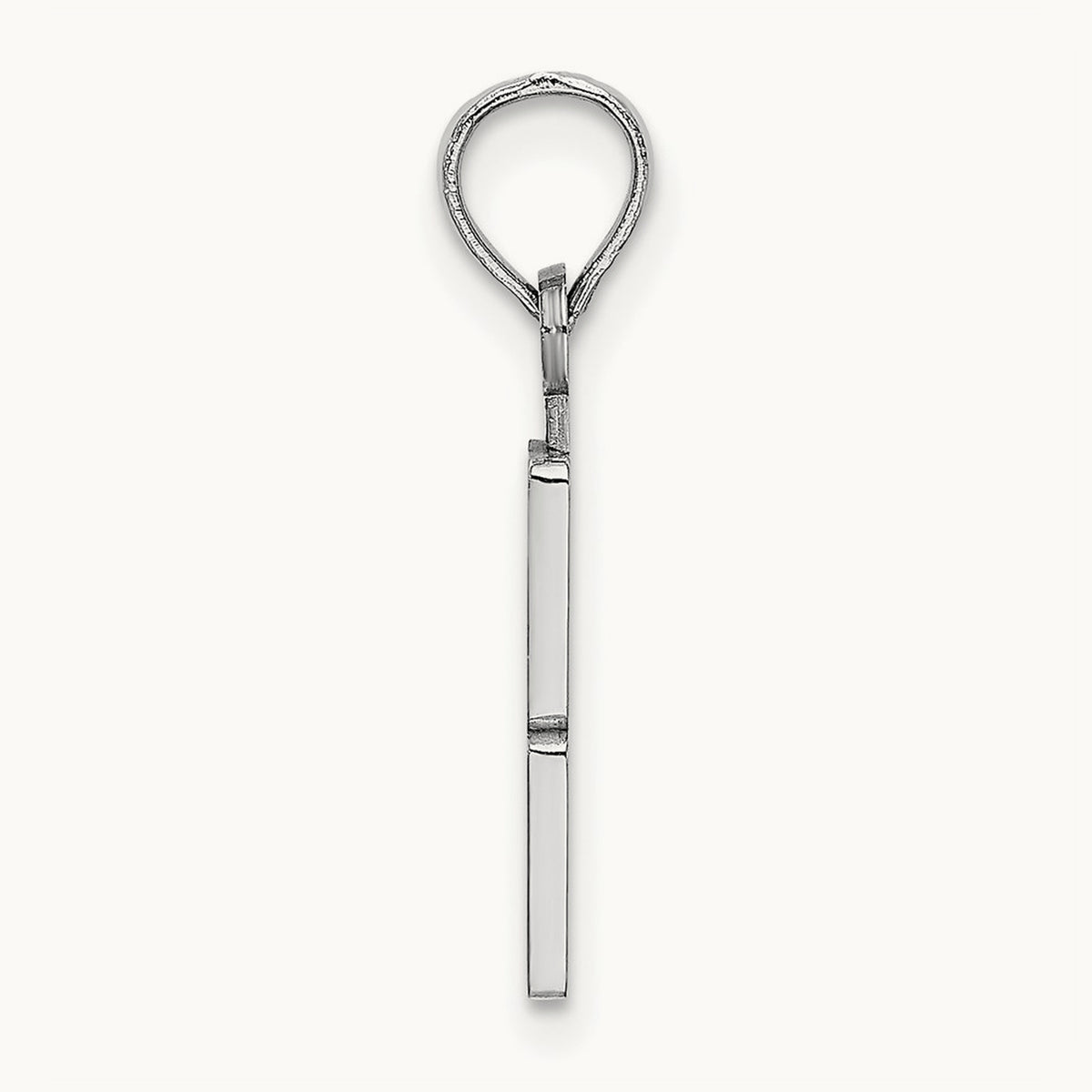 Polished Number 3 Pendant — 14K White Gold