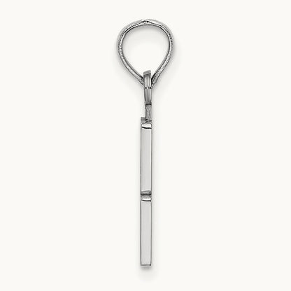 Polished Number 3 Pendant — 14K White Gold