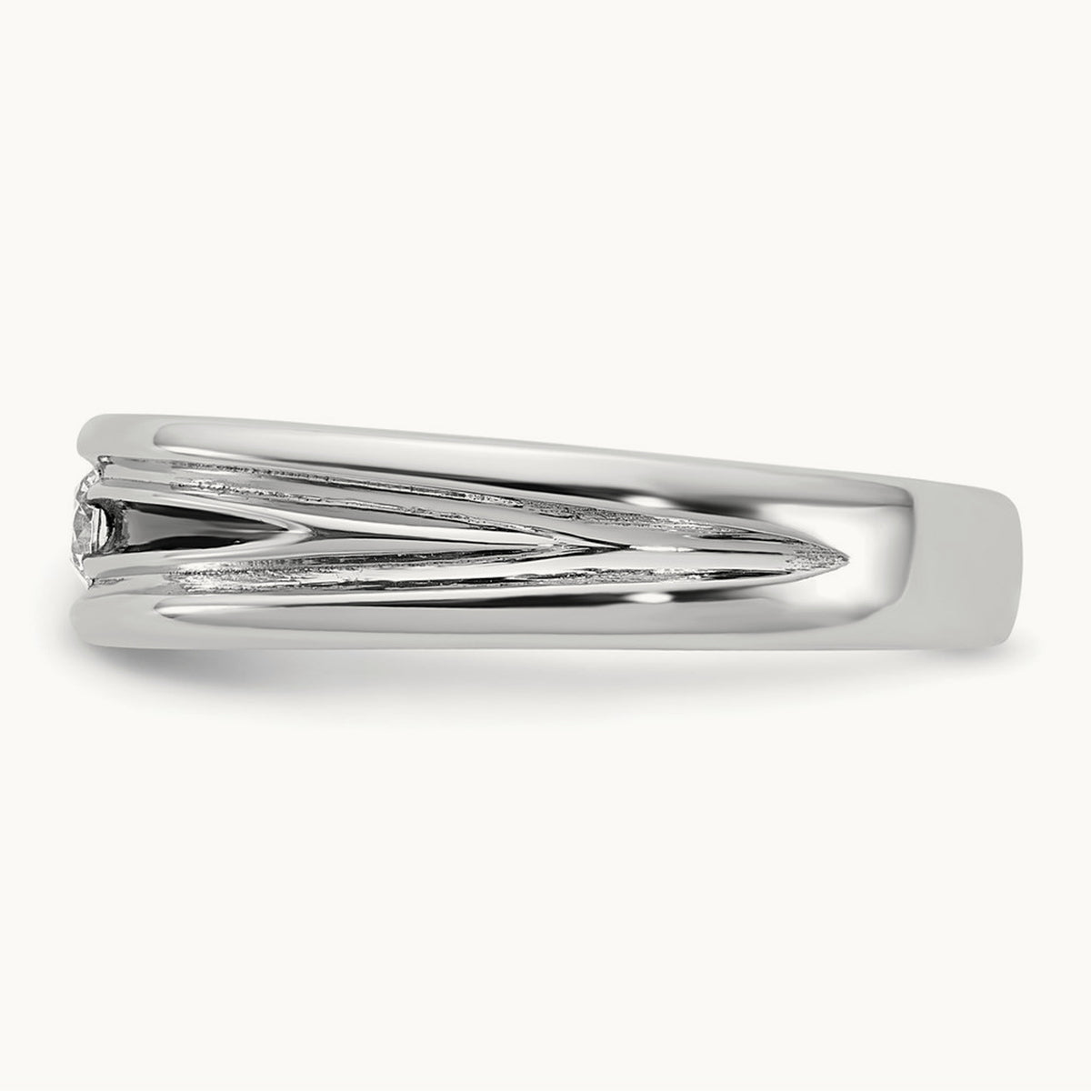 Setting: with White Rhodium IB Goodman Men's Diamond Ring Mounting, 14K Gold — 14K White Gold