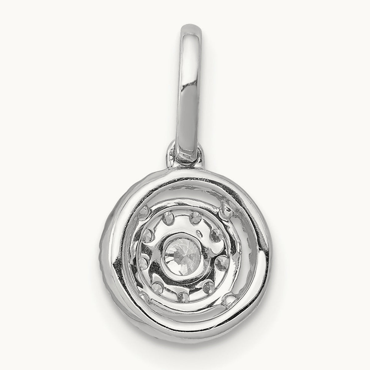 1/4ct. Diamond Round Halo Cluster Pendant, 14K White Gold