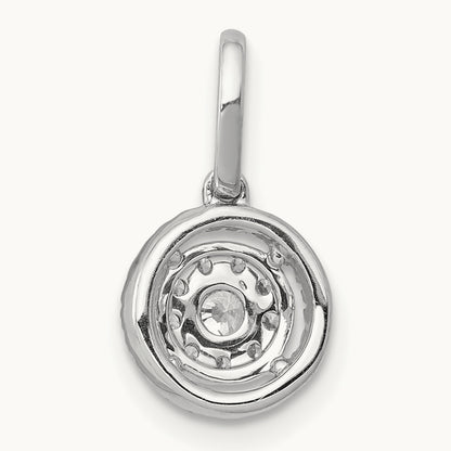1/4ct. Diamond Round Halo Cluster Pendant, 14K White Gold
