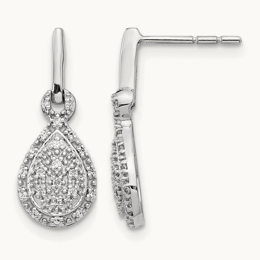 Diamond Teardrop Post Earrings — photo set