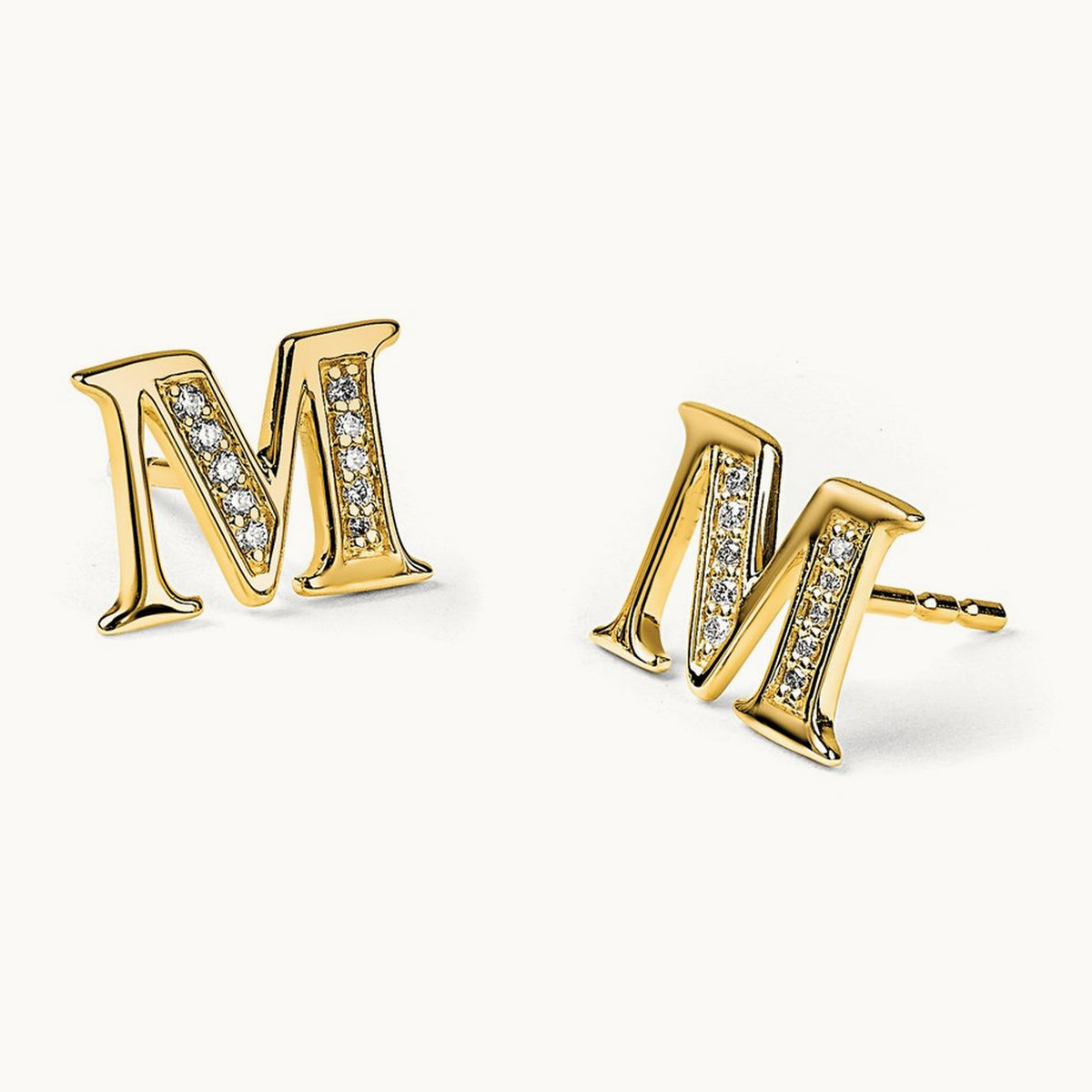 Diamond Earrings — 14K Yellow Gold, 8mm, M