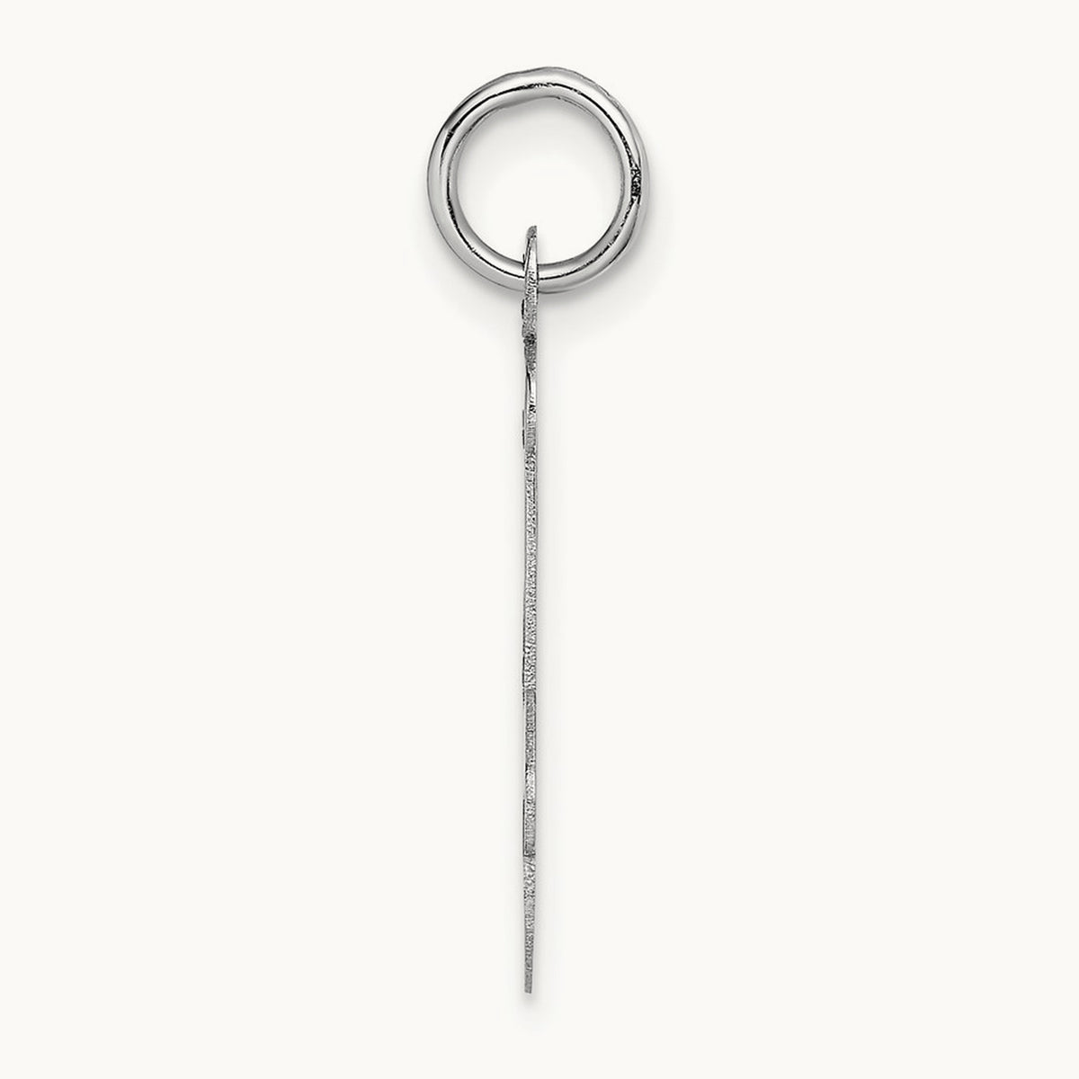 Large Script Initial Charm — 14K White Gold, J